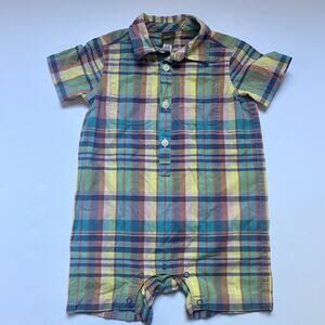 Tea Collection Yellow Plaid Romper